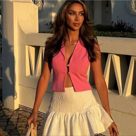 Zara NWTβTAILOREDβVESTβTOPβpink - Picture 5 of 11